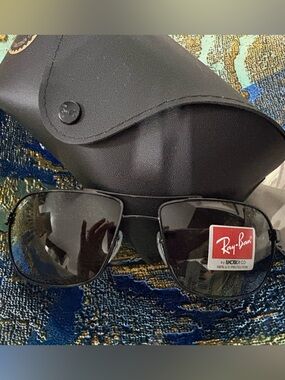Ray-Ban Black Men's 62MM Square Pilot Sunglasses with Dark Lenses